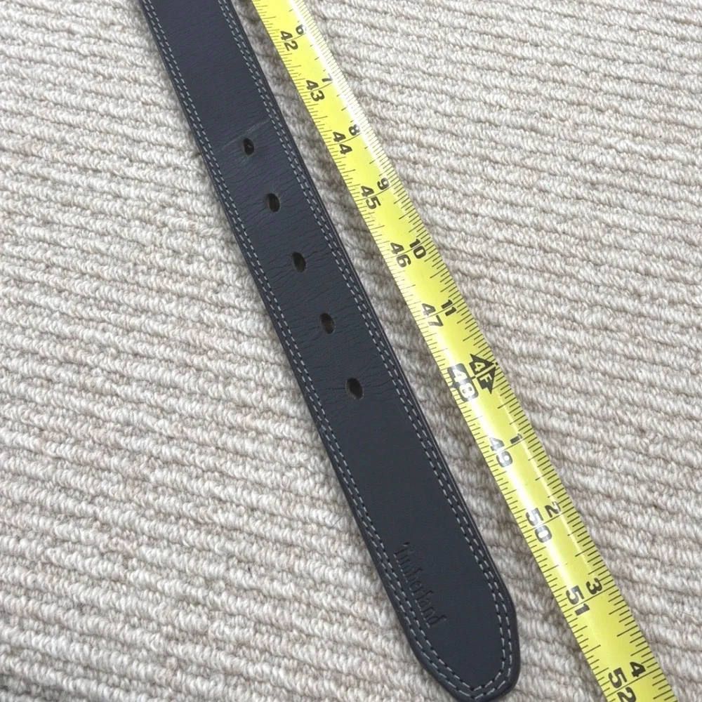 Timberland‎ Leather Belt Mens 46 Black Contrast Stitch Rugged Workwear Utility